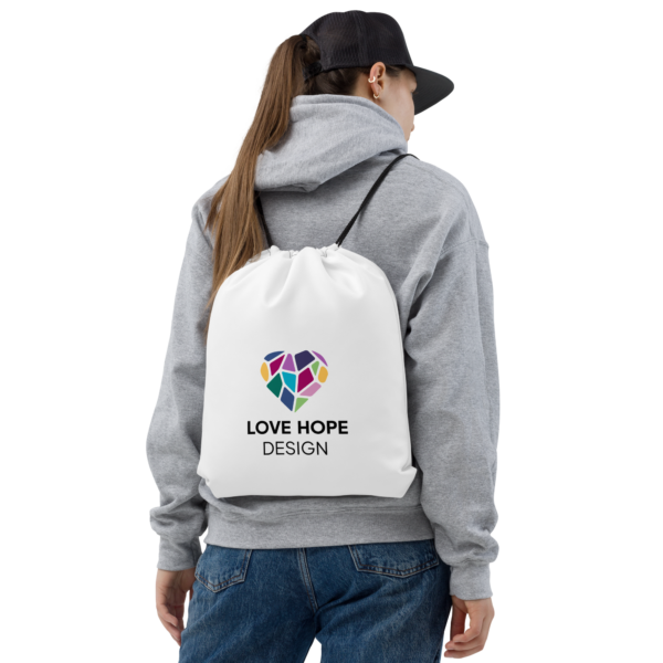 Love Hope Design Drawstring Bag