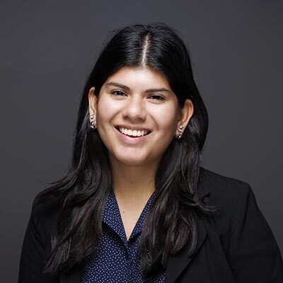 IU VPCM intern Darlene Senisse poses for a portrait at the Von Lee on Friday, Oct. 7, 2022. (Photo by James Brosher/Indiana University)